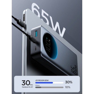 Power Bank Joyroom JR-PBF04 65W Digital Display Fast Charging 20000mAh - Black ?with Type-C To Type-C 100W 1.2M cable black? Power Bank Joyroom JR-PBF04 65W Digital Display Fast Charging 20000mAh - Black ?with Type-C To Type-C 100W 1.2M cable black?