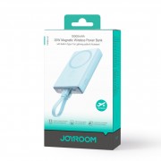 Power Bank Joyroom JR-PBM01 20W Magnetic Wireless Power Bank with Built-in Cable&Kickstand 10000mAh - Blue