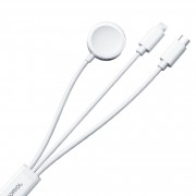 Зарядка Joyroom S-IW008 3-in-1 iP Watch Magnetic Charger+Lightning+Type-C cable (USB-A) 1.2m - White