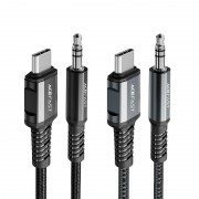 Аудиопереходник Acefast C1-08 Type-С to 3.5mm aluminum alloy audio cable - Black