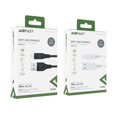 Кабель Acefast C3-02 Lightning TPE charging data cable - White Кабель Acefast C3-02 Lightning TPE charging data cable - White