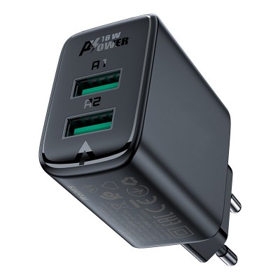 Сетевой адаптер ACEFAST A33 QC18W (A+A) - Black Сетевой адаптер ACEFAST A33 QC18W (A+A) - Black