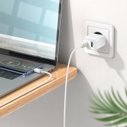 Зарядка Hoco C80A Plus Rapido PD20W+QC3.0 charger set(Type-C to Type-C)(EU) - White