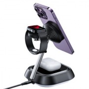 Держатель с беспроводной зарядкой Acefast E16 desktop 3-in-1 wireless charging holder - Black
