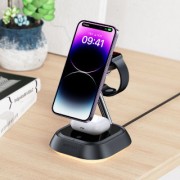 Держатель с беспроводной зарядкой Acefast E16 desktop 3-in-1 wireless charging holder - Black