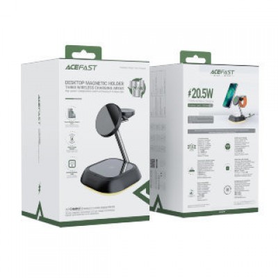 Держатель с беспроводной зарядкой Acefast E16 desktop 3-in-1 wireless charging holder - Black Держатель с беспроводной зарядкой Acefast E16 desktop 3-in-1 wireless charging holder - Black