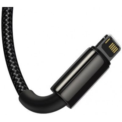 Кабель Baseus Tungsten Gold One-for-three Fast Charging Data Cable USB to M+L+C 3.5A 1.5m (CAMLTWJ-01) - Черный Кабель Baseus Tungsten Gold One-for-three Fast Charging Data Cable USB to M+L+C 3.5A 1.5m (CAMLTWJ-01) - Черный