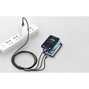 Кабель Baseus Tungsten Gold One-for-three Fast Charging Data Cable USB to M+L+C 3.5A 1.5m (CAMLTWJ-01) - Черный