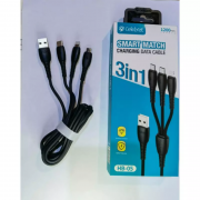 Кабель Celebrat HB-05 3-in-1 Charging Data Cable 1.2mm - Black