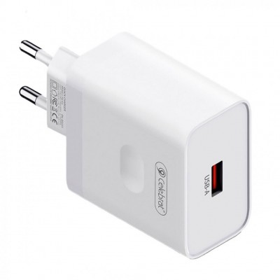 Сетевой адаптер Celebrat C-H8 EU 25W 1USB Smart Output Quick Charger - White Сетевой адаптер Celebrat C-H8 EU 25W 1USB Smart Output Quick Charger - White