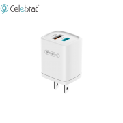 Сетевой адаптер Celebrat C-S2 EU PD+QC3.0 30W Fast Charging - White