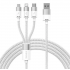 Кабель BASEUS StarSpeed 3-in-1 Fast Charging Data Cable USB to M+L+C 3.5A 1.2m - White (CAXS000002) Кабель BASEUS StarSpeed 3-in-1 Fast Charging Data Cable USB to M+L+C 3.5A 1.2m - White (CAXS000002)