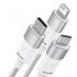 Кабель BASEUS StarSpeed 3-in-1 Fast Charging Data Cable USB to M+L+C 3.5A 1.2m - White (CAXS000002) Кабель BASEUS StarSpeed 3-in-1 Fast Charging Data Cable USB to M+L+C 3.5A 1.2m - White (CAXS000002)