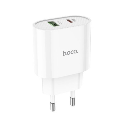 Сетевой адаптер hoco C95A Lineal PD 20W+QC3.0 charger (EU) - Белый Сетевой адаптер hoco C95A Lineal PD 20W+QC3.0 charger (EU) - Белый