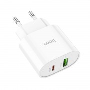 Сетевой адаптер hoco C95A Lineal PD 20W+QC3.0 charger (EU) - Белый