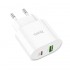 Сетевой адаптер hoco C95A Lineal PD 20W+QC3.0 charger (EU) - Белый Сетевой адаптер hoco C95A Lineal PD 20W+QC3.0 charger (EU) - Белый