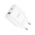 Сетевой адаптер hoco C95A Lineal PD 20W+QC3.0 charger (EU) - Белый Сетевой адаптер hoco C95A Lineal PD 20W+QC3.0 charger (EU) - Белый