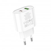 Сетевой адаптер hoco C95A Lineal PD 20W+QC3.0 charger (EU) - Белый