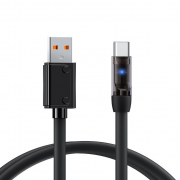 Кабель REMAX Mecha Series 100W Liquid Silicone Fast Charging Data Cable With Light 1.2m RC-C110 (T.C) - Black