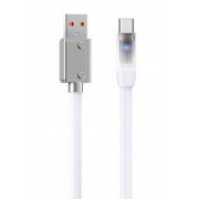 Кабель REMAX Mecha Series 100W Liquid Silicone Fast Charging Data Cable With Light 1.2m RC-C110 (T.C) - White