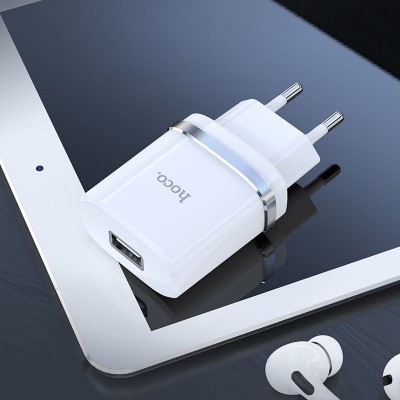 Сетевой адаптер hoco N1 Ardent single port charger (EU) - White Сетевой адаптер hoco N1 Ardent single port charger (EU) - White