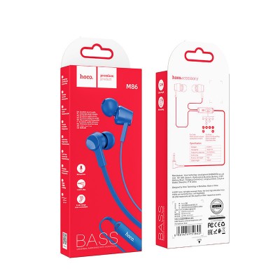 Наушники hoco M86 Oceanic universal earphones with mic - Blue Наушники hoco M86 Oceanic universal earphones with mic - Blue