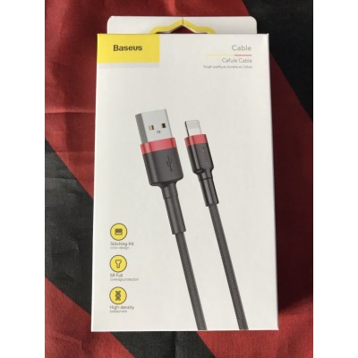 Кабель Baseus cafule Cable USB For lightning 2A 100см (CALKLF-B19) - Черно/Красный Кабель Baseus cafule Cable USB For lightning 2A 100см (CALKLF-B19) - Черно/Красный