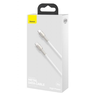 Кабель Baseus Series Metal Type-C to Type-C 100W 2m (CATJK-D02) - White Кабель Baseus Series Metal Type-C to Type-C 100W 2m (CATJK-D02) - White