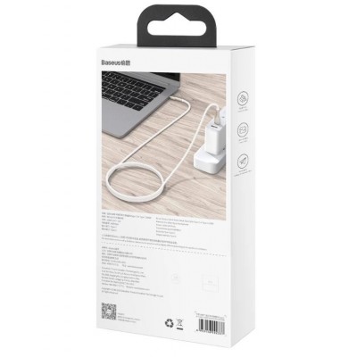Кабель Baseus Series Metal Type-C to Type-C 100W 2m (CATJK-D02) - White Кабель Baseus Series Metal Type-C to Type-C 100W 2m (CATJK-D02) - White