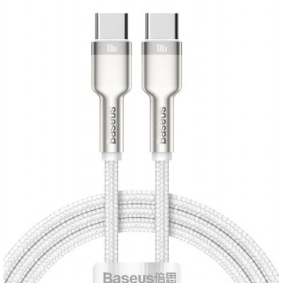 Кабель Baseus Series Metal Type-C to Type-C 100W 2m (CATJK-D02) - White Кабель Baseus Series Metal Type-C to Type-C 100W 2m (CATJK-D02) - White