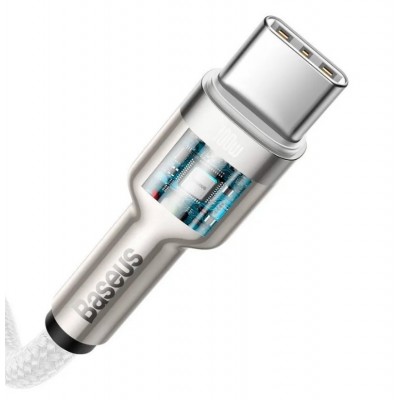 Кабель Baseus Series Metal Type-C to Type-C 100W 2m (CATJK-D02) - White Кабель Baseus Series Metal Type-C to Type-C 100W 2m (CATJK-D02) - White