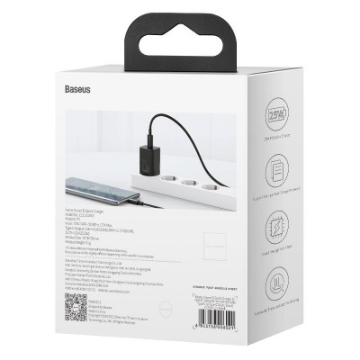 Зарядное устройство Baseus Super Si USB-C, 3A, 25W - Черный (CCSP020101) Зарядное устройство Baseus Super Si USB-C, 3A, 25W - Черный (CCSP020101)