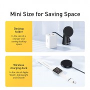 Беспроводная зарядка Baseus Simple Magnetic Stand Wireless Charger (CCJJ000001) - Black
