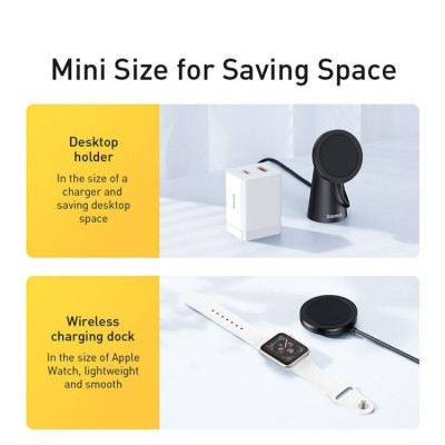Беспроводная зарядка Baseus Simple Magnetic Stand Wireless Charger (CCJJ000001) - Black Беспроводная зарядка Baseus Simple Magnetic Stand Wireless Charger (CCJJ000001) - Black