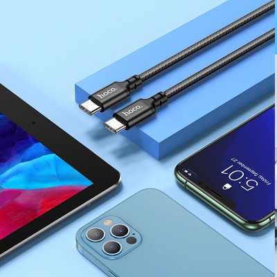 Кабель hoco X14 Double speed 60W charging data cable Type-C to Type-C (L=1M) - Black Кабель hoco X14 Double speed 60W charging data cable Type-C to Type-C (L=1M) - Black
