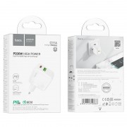 Зарядный конвертер HOCO C111A lucky dual port PD30W+QC3.0 charger (EU) - White