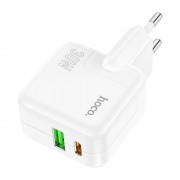 Зарядный конвертер HOCO C111A lucky dual port PD30W+QC3.0 charger (EU) - White