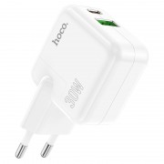 Зарядный конвертер HOCO C111A lucky dual port PD30W+QC3.0 charger (EU) - White