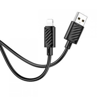 Кабель HOCO X88 gratified charging data cable for IP (packaged) - Black Кабель HOCO X88 gratified charging data cable for IP (packaged) - Black