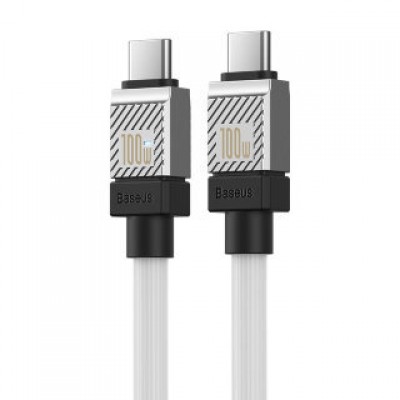 Кабель BASEUS CAKW000202 coolplay series fast charging cable type-c to type-c 100W 1m - Белый Кабель BASEUS CAKW000202 coolplay series fast charging cable type-c to type-c 100W 1m - Белый