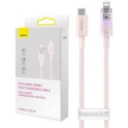 Кабель BASEUS explorer series fast charging cable with smart temperature control type-c to ip 20w 1m - Pink (CATS010204)