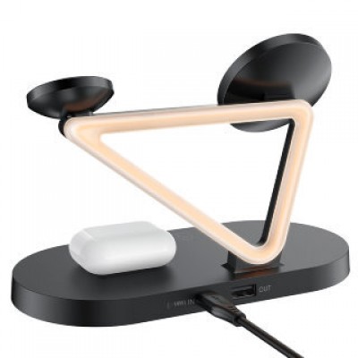Держатель с беспроводной зарядкой Acefast E9 desktop 3-in-1 wireless charging holder - Black Держатель с беспроводной зарядкой Acefast E9 desktop 3-in-1 wireless charging holder - Black