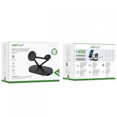Держатель с беспроводной зарядкой Acefast E9 desktop 3-in-1 wireless charging holder - Black Держатель с беспроводной зарядкой Acefast E9 desktop 3-in-1 wireless charging holder - Black