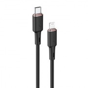Кабель Acefast C2-01 Type-С to lighting zinc alloy silicone charging data cable - Black