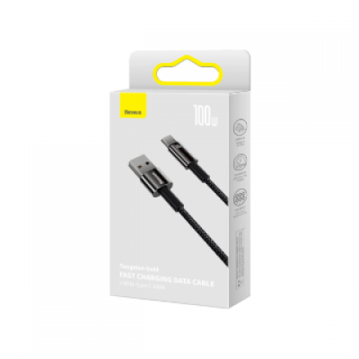 Кабель BASEUS tungsten gold fast charging data cable USB to type-c 100w 1m - Black (CAWJ000001) Кабель BASEUS tungsten gold fast charging data cable USB to type-c 100w 1m - Black (CAWJ000001)