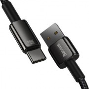 Кабель BASEUS tungsten gold fast charging data cable USB to type-c 100w 1m - Black (CAWJ000001)