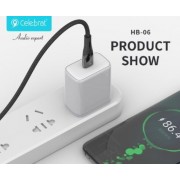 Кабель Celebrat HB-06 Data Cable Type-c to IP 20w 1.2mm - Black