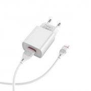 Сетевой адаптер Borofone BA20A Sharp single port charger Lightning (EU) - Белый