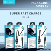 Кабель Celebrat HB-12 Super Fast Charge Cable Type-c to Type-c 1.2m - Black
