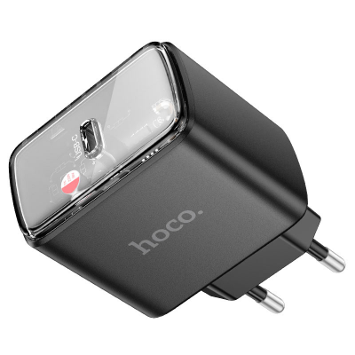 Сетевой адаптер HOCO CS41A Smart Single Port PD35W Charger(EU) - Black Сетевой адаптер HOCO CS41A Smart Single Port PD35W Charger(EU) - Black